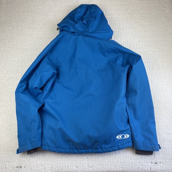 Y2K Salomon Blue Hooded Ski Jacket Clima Pro Storm 20000 Ski Jacket Men M - Picture 16 of 16